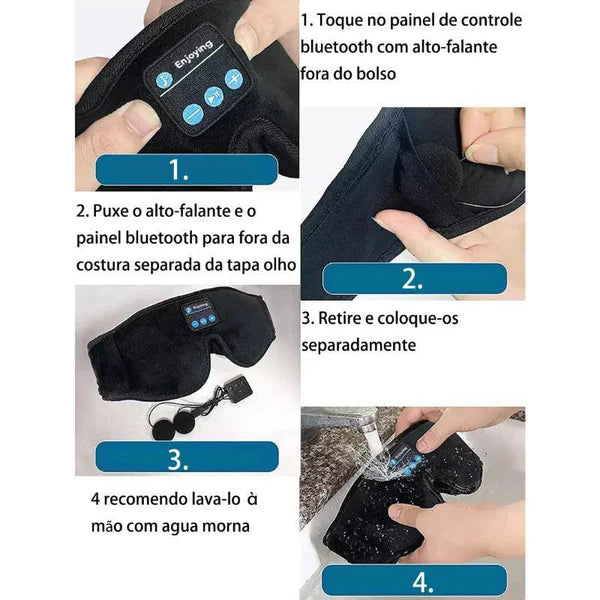 Máscara de Dormir com Fones de Ouvido Relaxantes