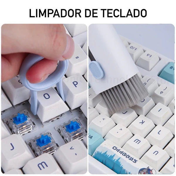 MaxClean- Escova de limpeza 8 em 1Para teclado, celular e fone de ouvidos