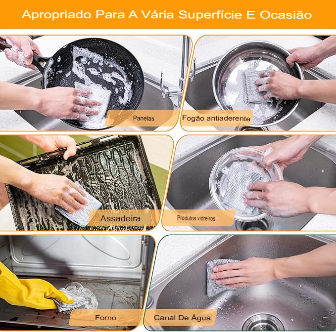 CleanPro- Pano de Limpeza Dupla Face com Fio de Aço